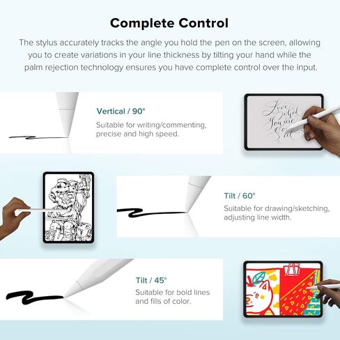 قلم JCPal Stylus لجهاز iPad مع الشحن السريع والاختصارات ورفض راحة اليد وحساسية الإمالة | قلم iPad مغناطيسي متوافق مع 2018 أو أحدث Apple iPad Pro وiPad Air وiPad وiPad Mini in Kuwait