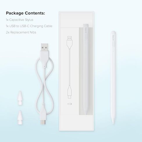 قلم JCPal Stylus لجهاز iPad مع الشحن السريع والاختصارات ورفض راحة اليد وحساسية الإمالة | قلم iPad مغناطيسي متوافق مع 2018 أو أحدث Apple iPad Pro وiPad Air وiPad وiPad Mini in Kuwait