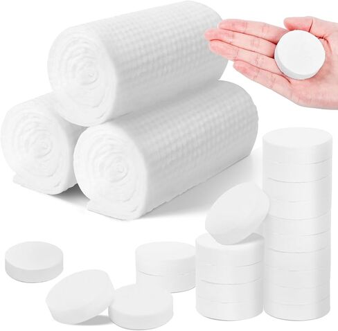 MCPINKY 45PCS Compressed Travel Towels, Compressed Towel Tablets Portable Magic Towels for Camping Hiking Face Washing Toilet Reusable 9.5 x 15inch in Saudi Arabia