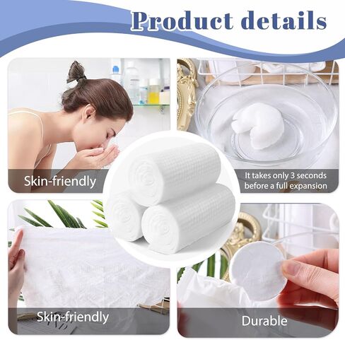 MCPINKY 45PCS Compressed Travel Towels, Compressed Towel Tablets Portable Magic Towels for Camping Hiking Face Washing Toilet Reusable 9.5 x 15inch in Saudi Arabia