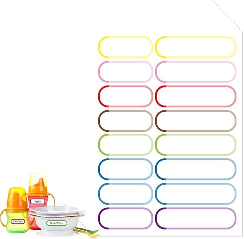128 قطعة من ملصقات الرعاية النهارية، ملصقات زجاجات الأطفال المقاومة للماء وقابلة لإعادة الاستخدام، ملصقات أسماء مدرسية متعددة الأغراض للأطفال وزجاجات المياه وصندوق الغداء (128) in Kuwait