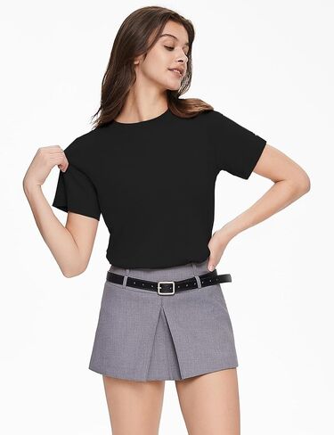 تيشيرت Orolay صيفي للتمرين للنساء برقبة دائرية وأكمام قصيرة، ملابس رياضية مقصوصة in Kuwait