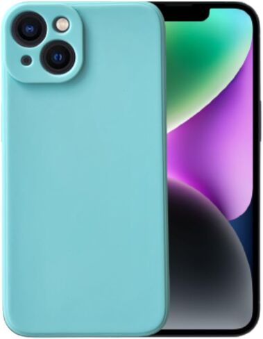 Compatible with iPhone 14 Plus Soft Liquid Silicone Gel Cell Phone Mobile Basic Back Case Cover (Baby Blue) in Kuwait