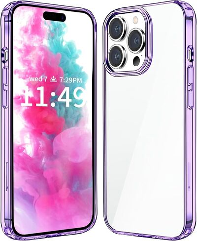 JJGoo متوافق مع حافظة iPhone 15 Pro، حافظة هاتف شفافة مقاومة للصدمات، غطاء واقٍ خلفي صلب مضاد للخدش من البولي كربونات، شفاف in Kuwait