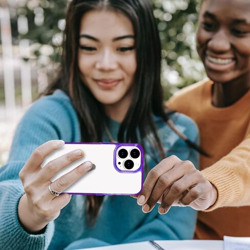 JJGoo متوافق مع حافظة iPhone 15 Pro، حافظة هاتف شفافة مقاومة للصدمات، غطاء واقٍ خلفي صلب مضاد للخدش من البولي كربونات، شفاف in Kuwait