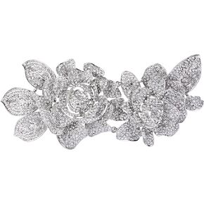 EVER FAITH Women's Austrian Crystal Romantic Bridal 2 Rose Flower Brooch for Wife, Lover,Sister