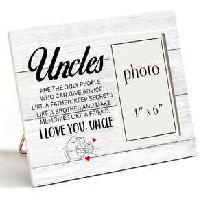 Uncle Gifts Wood Picture Frame, Best Uncle Gifts From Niece Nephew, Birthday Christmas Father's Day Gifts for Uncle, Uncle Picture Frame, 4x6 Inches Photo