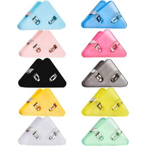 20pcs Triangle Book Page Corner Clips, Plastic, 8mm, Assorted Colors