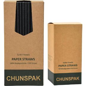 Paper Cocktail Straws 5 inch - 500 ct. Biodegradable Small Black Paper Drinking Straws Bulk for Short Drinks, Restaurant, Bar, Food Services