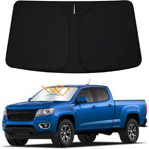 D-Lumina Front Windshield Sun Shade for 2015-2022 Chevy Colorado, Foldable Front Window Sunshade Sun Visor for UV Rays & Sun Heat Protection Interior Accessories