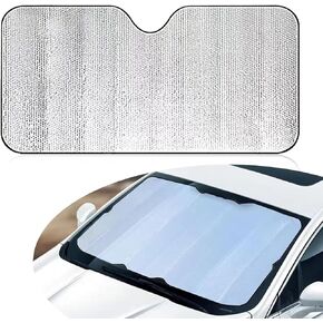 1 PC Car Front Windshield Protection Cover, 51.1" x 23.6" Car Sun Shade, Durable Automobile Protective Kit, Universal for Most Cars, Trucks and Vans (Silver)