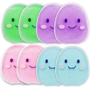 Boo Boo Ice Pack for Kids Injuries, Kids Ice Pack wit,8 Gel Cold Pack Toddler Ice Pack with Soft Cover Baby ， Kid's Pain Relief, Fever, Wisdom Teeth, First Aid and Head, Neck, Arms(8 Pcs