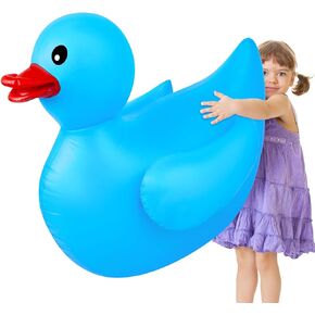 Hungdao 4 Feet Giant Inflatable Duck Huge Rubber Duck Large Blow up Pool Float for Kids Summer Beach Swimming Pool Carnival Birthday Party Decoration(Yellow)
