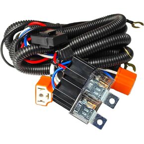 H4 Headlight Relay Harness Kit Compatible with Tacoma J.E.E.P Pickup Cherokee Truck Headlight Type H5054 H6014 H6052 H6053 H6054 H6054LL Fix Dual Ground Problem
