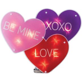 Impact 16 Lighted Valentines Day Heart - Be Mine XOXO Love Window Shimmer Decoration