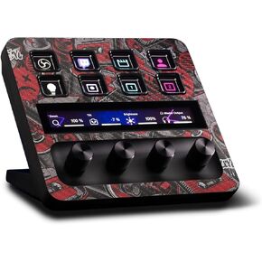 جلد MightySkins من ألياف الكربون متوافق مع Elgato Stream Deck + Red Hip Hop | لمسة نهائية واقية ومتينة من ألياف الكربون | سهل التطبيق | صنع في الولايات المتحدة الأمريكية