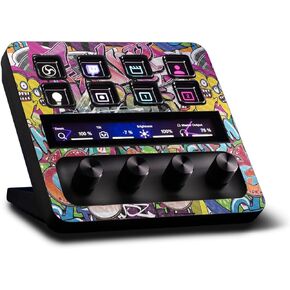 MightySkins Carbon Fiber Skin Compatible with Elgato Stream Deck + Funky Graffiti | Protective, Durable Textured Carbon Fiber Finish | Easy to Apply | Made in The USA