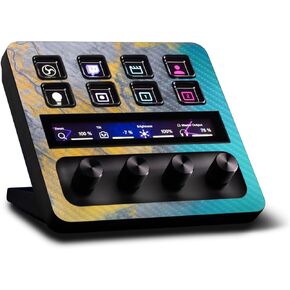 MightySkins Carbon Fiber Skin Compatible with Elgato Stream Deck + Yellow Spill | Protective, Durable Textured Carbon Fiber Finish | Easy to Apply | Made in The USA