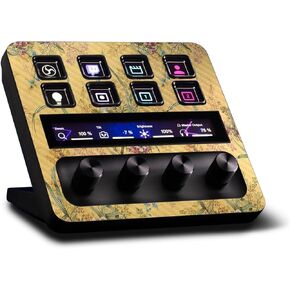 MightySkins Carbon Fiber Skin Compatible with Elgato Stream Deck + Yellow Marble End | Protective, Durable Textured Carbon Fiber Finish | Easy to Apply