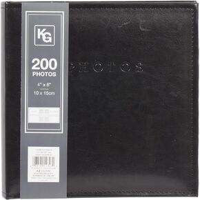 Kiera Grace 200-Pocket Simple & Classic Small Linen Fabric Photo Album For Home & Room, 8.86"L x 8.86"W x 2.17"H To Display 200-4" x 6" Pictures, Beige