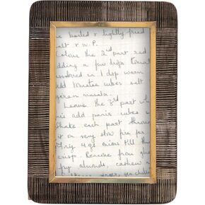 Creative Co-Op Hand-Carved Horn Brass Border, Black & Natural (Holds 4" x 6" Photo) Frame
