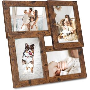 Picture Frame 4x6 Collage Frame for 4 Photo Display for wall and tabletop,Brown