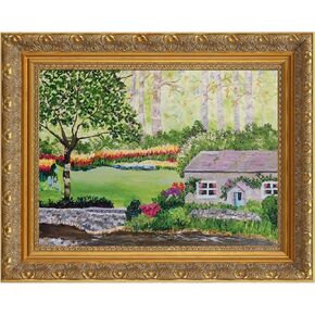 Vintage Gold Frame for 16x20 Canvas Paintings, 2.4" Wide DIY Wood Ornate Frame for Art Prints Landscape Family Portrait, Victorian Antique Gallery Wall Decor for Home Office (No Glass & Back)
