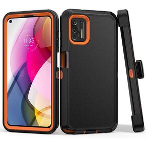 Phone Case for Motorola Moto G Stylus 2021 Case, Heavy Duty Hard Shockproof Armor Protector Case Cover with Belt Clip Holster for Motorola G Stylus 2021 Phone (Black)