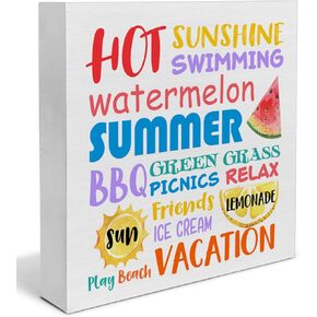 علامة ديكور خشبية للصيف من Country Hello علامة مكتبية اقتباس صيفي مزين بالزهور والدراجات كتلة خشبية علامة رف منزلي ريفي لتزيين الجدران in Kuwait