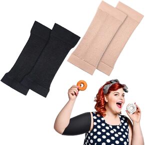 2 Pairs Arm Shapers for Plus Size Women, Upper Arm Sleeves Wraps Slim Arm Compression Sleeve for Arms
