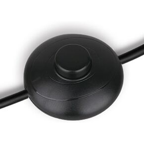 3Pcs Floor Foot Switch, Black Foot Pedal Lamp Switch, Round Floor Foot Switch Inline, with Step-on-button, for Floor Lamp On-Off Control Footswitch (pack of 3-Black)