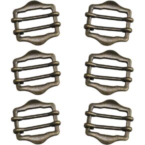 Haidong Metal Adjustable Slide Buckles 25mm Adjuster Suspender Strap Slider DIY accessories for belt and backpack process (bronze)-6PCS