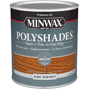 Minwax PolyShades Wood Stain + Polyurethane Finish – Quart, Olde Maple, Gloss