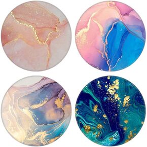 4 Pack Phone Grip,Cell Phone Holder for Smartphone,Finger Expanding Kickstand Stand - Pink Purple Rose Gold Marble