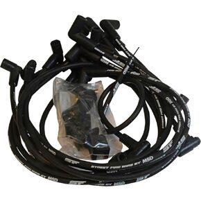 MSD STREET FIRE SPARK PLUG WIRE SET,8MM SILICONE SYNTHETIC JACKET,500 OHMS PER FOOT,COMPATIBLE WITH SMALL BLOCK CHEVROLET 350 HEI