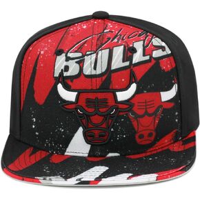 Mitchell & Ness Chicago Bulls NBA Hyper Loops DNA Snapback Hat Adjustable Cap - Black/Red