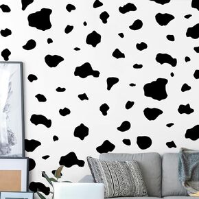 10 Sheets Leopard Print Wall Decal Black Leopard Spot Wall Stickers Vinyl Animal Print Pattern DIY Removable Peel and Stick Wallpaper for Kids Girls Bedroom Nursery Car Home Decoration (Black)