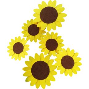 Felt Sunflower Wall Decals 3D Flower Decor for Home Decoration Kids Nursery Room Bedroom Decor Pack of 6