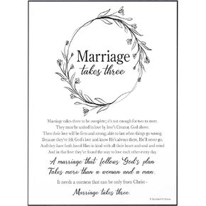Dicksons Marriage Takes Three Black and White 8 x 10 MDF Decorative Wall Sign Plaque