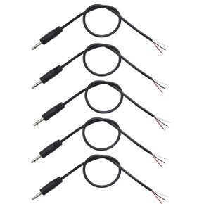 daier 5Pcs 3.5mm Male Plug to Bare Wire, 3.5mm Plug Jack Connector to Bare Wire Open End TRS 3 Pole Stereo Audio Cable for Earphone Headphone Headset Cable Replacement