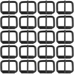 BIKICOCO Roller Buckle, 1'' x 3/4'' Heel Rolling Bar Buckles for Bags Leather Webbing Straps, Black - Pack of 30