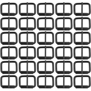 BIKICOCO Roller Buckle, 1'' x 3/4'' Heel Rolling Bar Buckles for Bags Leather Webbing Straps, Black - Pack of 30