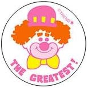 The Greatest!/Cherry Scent Retro Scratch 'n Sniff Stinky Stickers by TREND; 24 Seals/Pack - Authentic 1980s Designs!