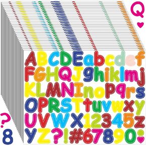Seajan 30 Sheets 2010 Pcs Colorful Alphabet Letter Stickers 1 Inch Self Adhesive Letter Number Stickers Kit Small Vinyl Letters for Poster Board Projects for Mailbox DIY Art Classroom (Morandi Color)