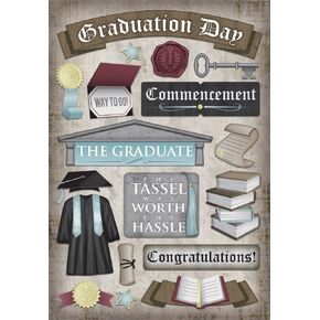 Karen Foster Design Acid and Lignin Free Scrapbooking Sticker Sheet, Commencement