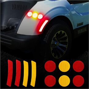 10L0L Golf Cart Self Adhesive Reflective Sticker Safety Warning Tapes Diamond Grade Waterproofs Night Visibility Arrow Shaped Adhesive Decals for Club Car Yamaha EZGO