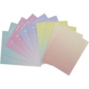 10 Sheets Self Adhesive Tabs Gradient Color Stickers Monthly Calendar Index Tabs for Planners, Journal, Notebook, Agendas and Organizers, Office Supplies (NEON) 88mm*110mm