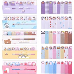 1200 Pcs Self-Stick Index Tabs Sticky Note Tabs Cartoon Page Flags Cute Animals Bookmarks Mini Sticky Note Paper Page Markers Stickers for Students Books File，Notebook and Writing Pads