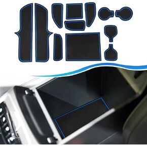 SXCY for 2022 2023 2024 Hyundai Santa Cruz Door Slot Pad 2023 Santa Cruz Accessories Non-Slip Gate Slot Mat 2024 Santa Cruz Door Groove Pad 2023 Santa Cruz Cup Holder Inserts Liner (12pcs Blue Lines)