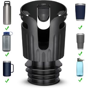 KEMIMOTO Large Car Cup Holder Expander Fits 8-40 OZ Bottles, Compatible with Hydro Flask 32/40oz, Yeti 20/26/30oz, Nalgene, Water Bottle Holder Adapter Fits Universal Vehicles, UTVs, Golf Carts, Truck